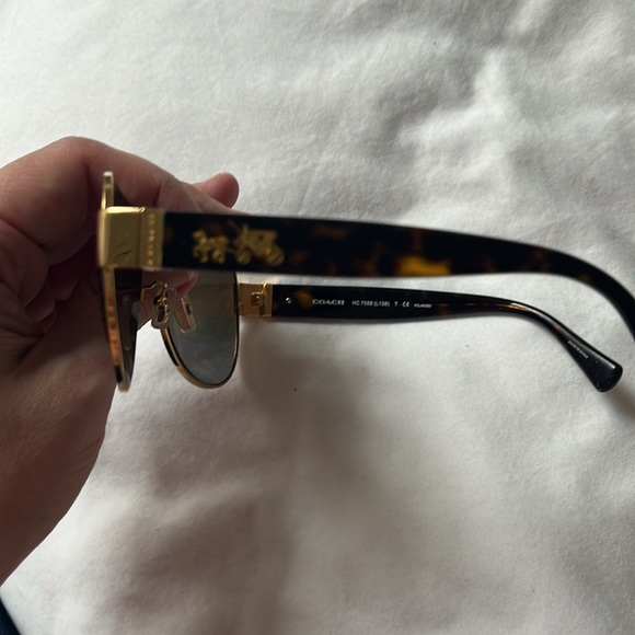 Coach Gold Aviator Polarized Sunglasses - Picture 2 of 6